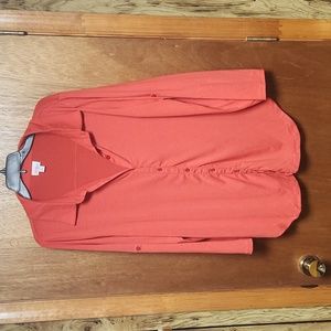 Coral red/orange button down